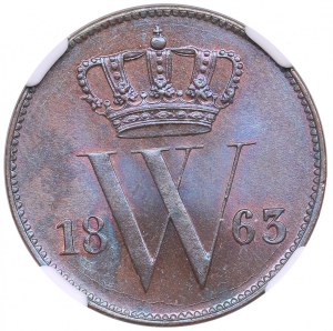 Netherlands 1 Cent 1863 - William III (1849-1890) - NGC MS 64 BN