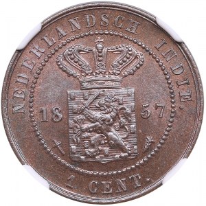 Netherlands East Indies (Utrecht) 1 Cent 1857 - NGC MS 65 BN