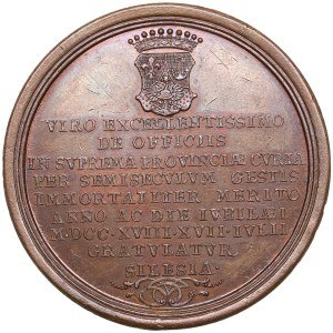 Poland (Silesia) Bronze Medal 1718 - 50th anniversary of Baron Johann Adrian von Plencken