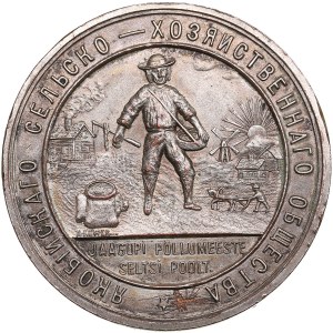 Estonia (Russia) Bronze (silvered) Medal - Yakobi Agricultural Society 