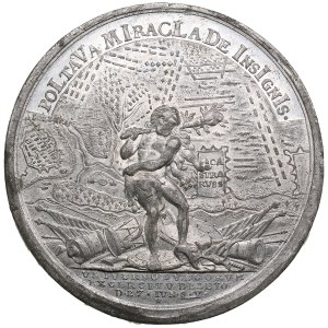 Russia Tin-Alloy Medal 1709 (mid-18th century) - Сommemorating the Battle of Poltava on June 27, 1709.