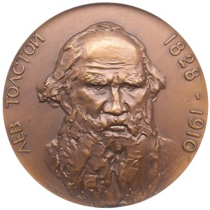 Russia (USSR) Bronze (Tombac) Medal 1961 - 50th memorial anniversary of L.N. Tolstoy - NGC MS 68