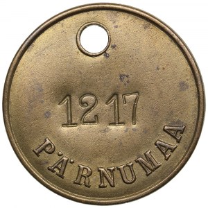 Estonia (Russia) Brass Round Jeton, ND (early XX) - PÄRNUMAA - Countermarked 1217