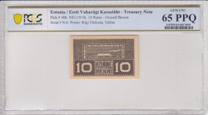 Estonia 10 Penni ND (1919) - PCGS 65 PPQ GEM UNC