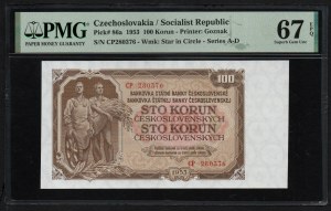 Czechoslovakia 100 Korun 1953 - PMG 67 EPQ Superb Gem Unc