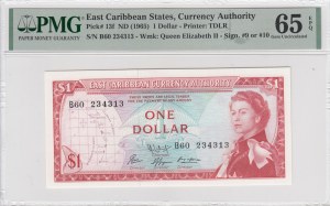 East Caribbean States 1 Dollar 1965 - PMG 65 EPQ Gem Uncirculated