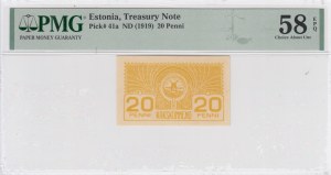 Estonia 20 Penni 1919 - PMG 58 EPQ Choice About Unc
