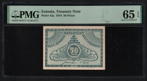 Estonia 50 Penni 1919 - PMG 65 EPQ Gem Uncirculated