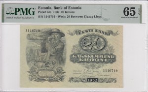 Estonia 20 Krooni 1932 - PMG 65 EPQ Gem Uncirculated