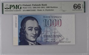 Finland 1000 Markkaa 1986 - PMG 66 EPQ Gem Uncirculated