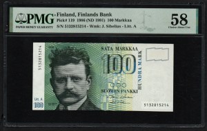 Finland 100 Markkaa 1986 - PMG 58 Choice About Unc