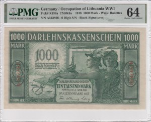 Germany, Kowno (Lithuania / Poland) 1000 Mark 1918 - PMG 64 Choice Uncirculated