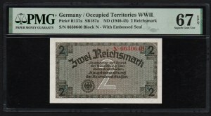 Germany 2 Reichsmark (1940-45) - PMG 67 EPQ Superb Gem Unc