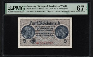 Germany 5 Reichsmark (1940-45) - PMG 67 EPQ Superb Gem Unc