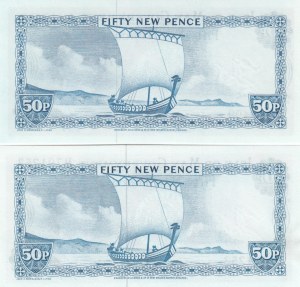 Isle of Man 50 New Pence 1972, 1979 (2)