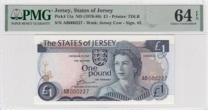 Jersey 1 Pound 1976 - PMG 64 EPQ Choice Uncirculated