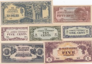 Malaya 1 Cent-1000 Dollars 1942-45 (10)
