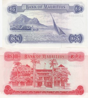 Mauritius 5 & 10 Rupees 1967 (2)