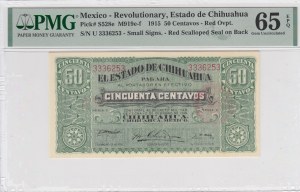 Mexico 50 Centavos 1915 - PMG 65 EPQ Gem Uncirculated
