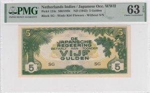 Netherlands Indies 5 Gulden 1942 - PMG 63 EPQ Choice Uncirculated