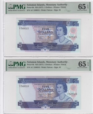 Solomon Islands 5 Dollars 1977 - PMG 65 EPQ Gem Uncirculated (2)