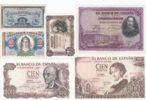 Group of Spain Banknotes (10)