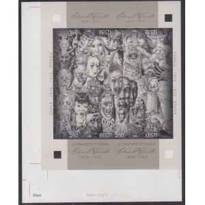 Estonia stamp - Wiiralt stamps sheet block 1998 - Unperforated