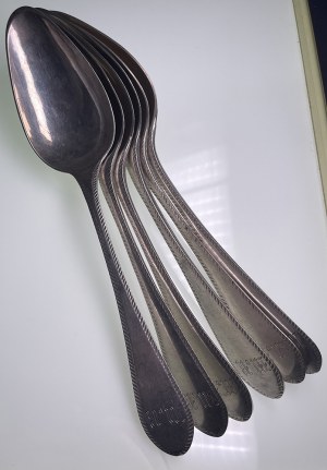 Dorpat (Tartu), (Estonia / Russia) set of Silver Spoons (6) - Michael Leü (1793-1813)