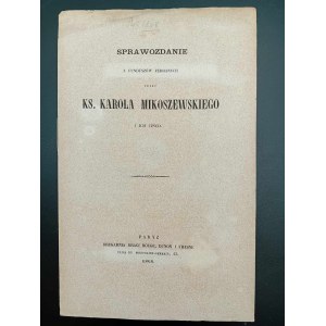P. Karol Mikoszewski Zpráva o vybraných prostředcích a jejich využití Paříž 1868