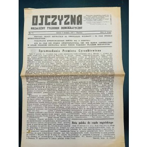 Ojczyzna Niezależny Tygodnik Demokratyczny 9 sierpnia 1947 Charbin Nr 71