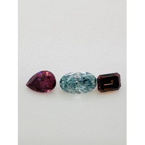 3 DIAMONDS ENHANCED 1.09 CT MIX OF COLORS - VS -SI - MIX OF CUTS - C31210-5 -LC