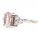 WHITE GOLD RING WITH MORGANITE AND DIAMONDS - A323R