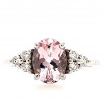 WHITE GOLD RING WITH MORGANITE AND DIAMONDS - A323R