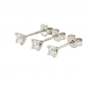 3 GOLD LIGHT PUNTO EARRINGS AND DIAMONDS - ER21203