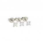3 GOLD LIGHT PUNTO EARRINGS AND DIAMONDS - ER21203