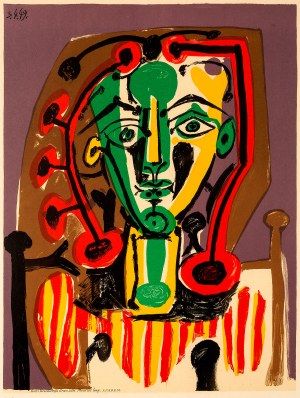 Pablo Picasso (1881-1973), Figure au corsage rayé, 1949