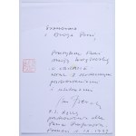 BERDYSZAK Jan - O obrazie. Katalog wystawy. Muzeum Warmii i Mazur 1999 [list z autografem artysty]