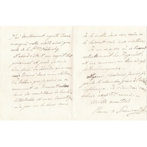 SIEMIRADZKI Henryk - List z autografem słynnego malarza do nieznanej osoby. Dat. 28 II 1895