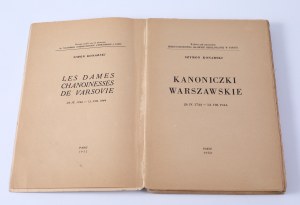 KONARSKI Szymon - Canonesses of Warsaw. Paris 1952. published under the auspices of the International Academy of Heraldry in Paris. [Heraldry]