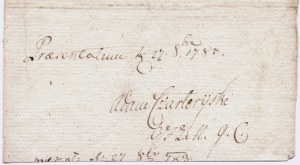 CZARTORYSKI Adam Kazimierz - [Autograph on handmade paper dated 24.8.1780].