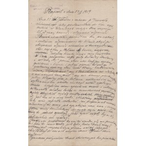 [WOJNA POLSKO-UKRAIŃSKA, GRUPA LEŚNIEWSKIEGO] Komenda Grupy Operacyjnej gen. dyw. Józefa Leśniewskiego. Raport Stanisława Bujwida z dnia 23 I 1919.