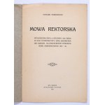 PORĘBOWICZ Edward - Mowa rektorska. Lwów 1925 [dedykacja autora]