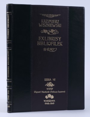 WISZNIEWSKI Kazimierz - Exlibrisy bibliophilekas. Series I-II. Introduction by Olgierd Nawłocki. Warsaw 1948-1949 [block of 4 pieces with colored and uncolored exlibrises, binding by Marek Bauer].