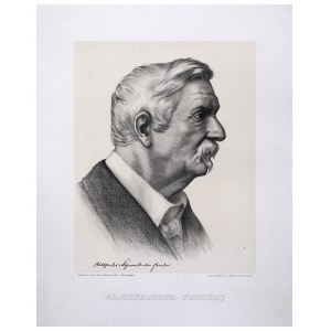 GRABOWSKI Adam (1875-1941) - Aleksander Fredro. Litografia na tincie [z teki:] Portrety wybitnych Polaków. Rysował na kamieniu […]. Seria II. Pisarze i poeci. Warszawa 1921. Zakł. Graf. B. Wierzbicki i Ska. Warszawa.