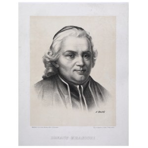 GRABOWSKI Adam (1875-1941) - Ignacy Krasicki. Litografia na tincie [z teki:] Portrety wybitnych Polaków. Rysował na kamieniu […]. Seria II. Pisarze i poeci. Warszawa 1921. Zakł. Graf. B. Wierzbicki i Ska. Warszawa.