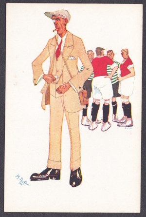 DUDA Miron - 12 postcards - Caricatures of Footballers [among others. Cracovia]. 1912 - Kraków Wyd. Stella Bochnia.