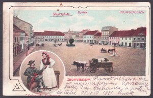 Trhové námestie v Inowroclavi. Inowrazlaw. Marktplatz. 1921