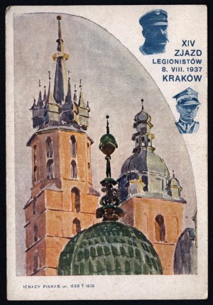Krakow. XIV Congress of Legionaries 8. VIII. 1937 Kraków. Printed by W. K. Drukarnia Krakowska St. Jana 13. Proj. Ignacy Pinkas.