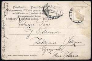 Poznaň. Pomník Adama Mickiewicze. Tisk a náklad Antoniho Fiedlera v Poznani. [1905]