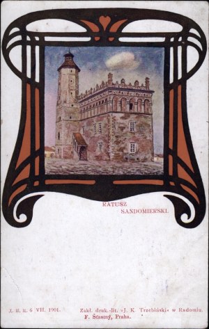 Sandomierz. Sandomierz Town Hall. Zakł. druk.-lit. J. K. Trzebinski in Radom. 1901